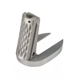 1911 Mainspring Housing + Mag-Well - Officer, Chainlink, Stainless Polished