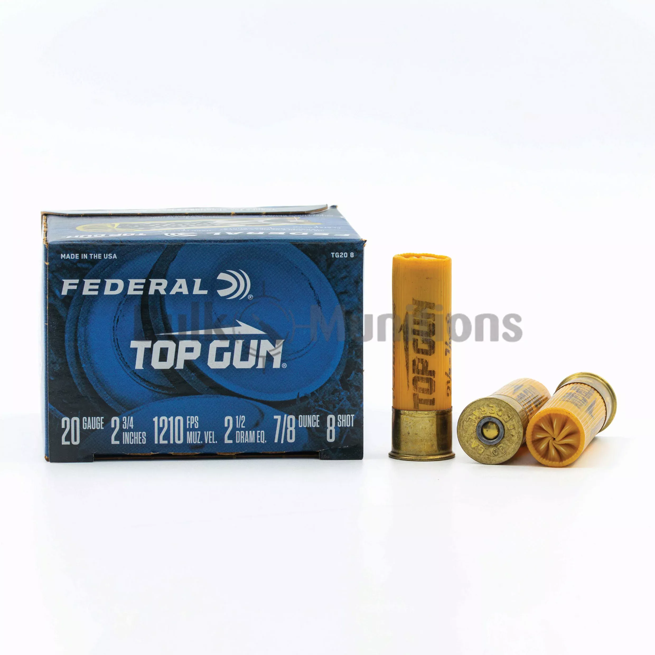 20 Ga - 2.75" 7/8 oz #8 Shot - Federal Top Gun (TG208) - 250 Rounds