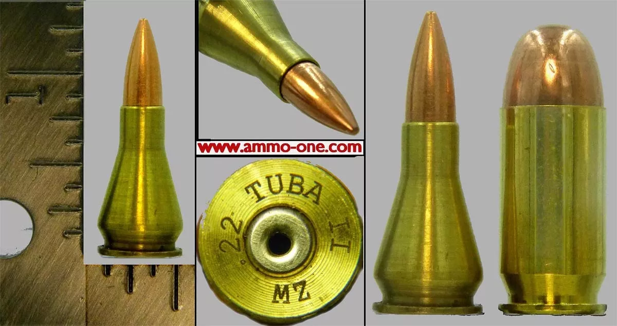 .22/45 Tuba, Rimless, Wildcat, One Cartridge not a box. – Ammo-One1