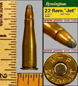 .22 Remington Jet by Remington, *One Cartridge, not a box* – Ammo-One1