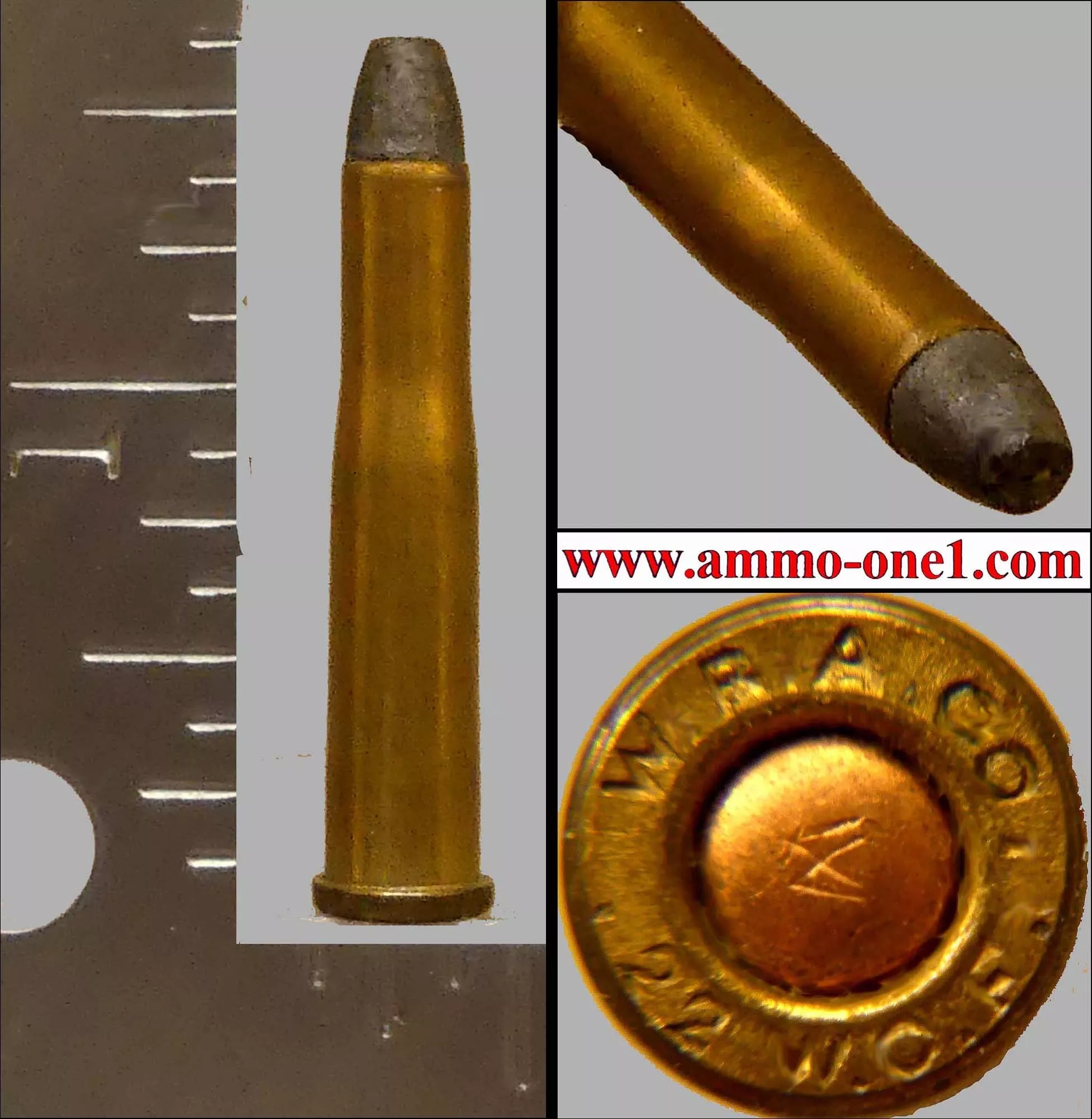 .22 W.C.F. by Winchester, W.R.A. H/S, “Near Mint!” Long Obsolete,One Cartridge not a Box. – Ammo-One1
