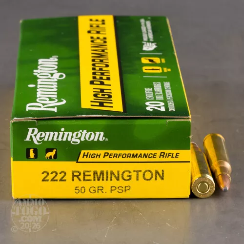 222 Remington Pointed Soft-Point (PSP) Ammo for Sale by Remington - 20 Rounds