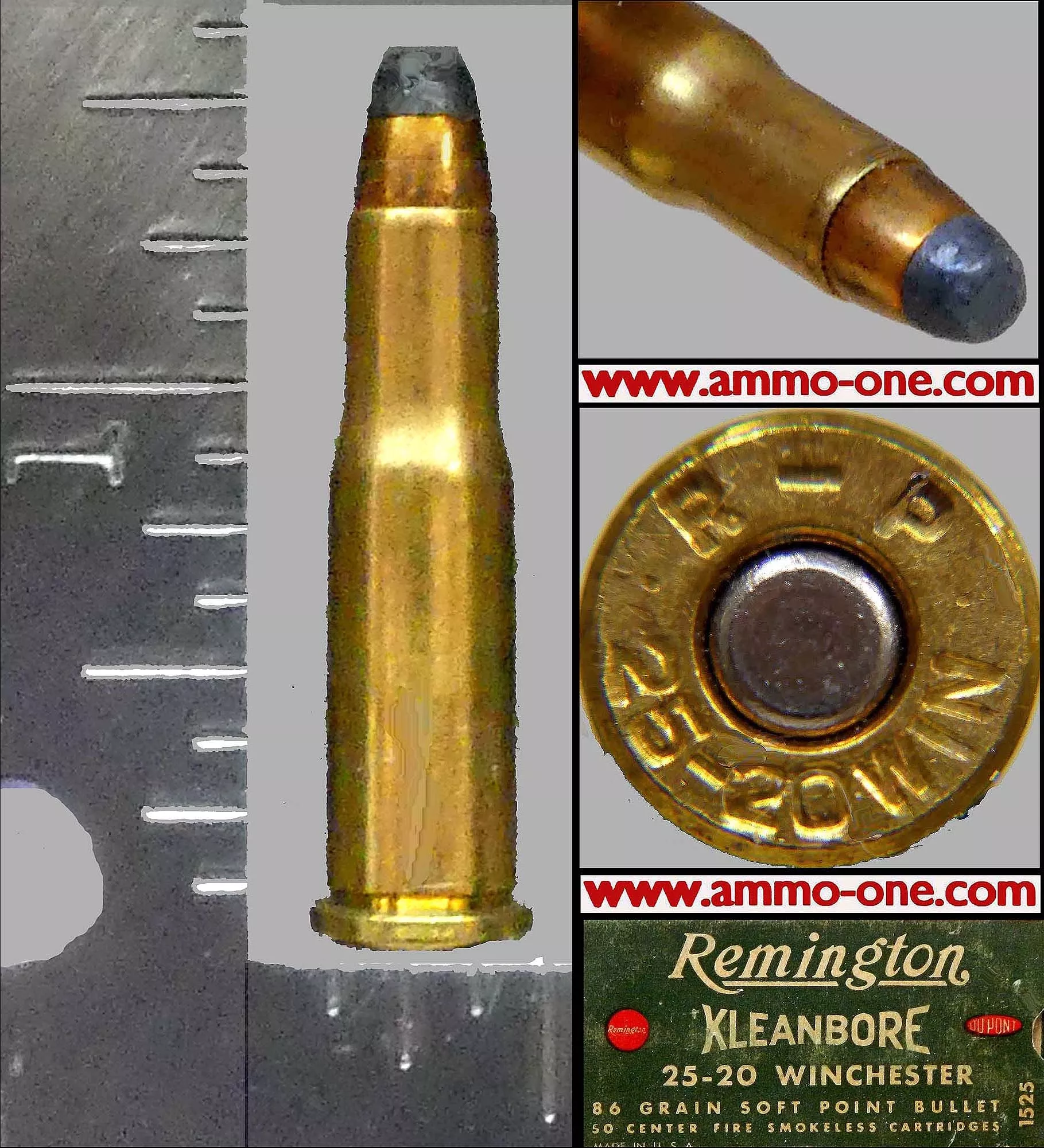 .25-20 Winchester, by Remington, JSP, One Cartridge not a Box. – Ammo-One1