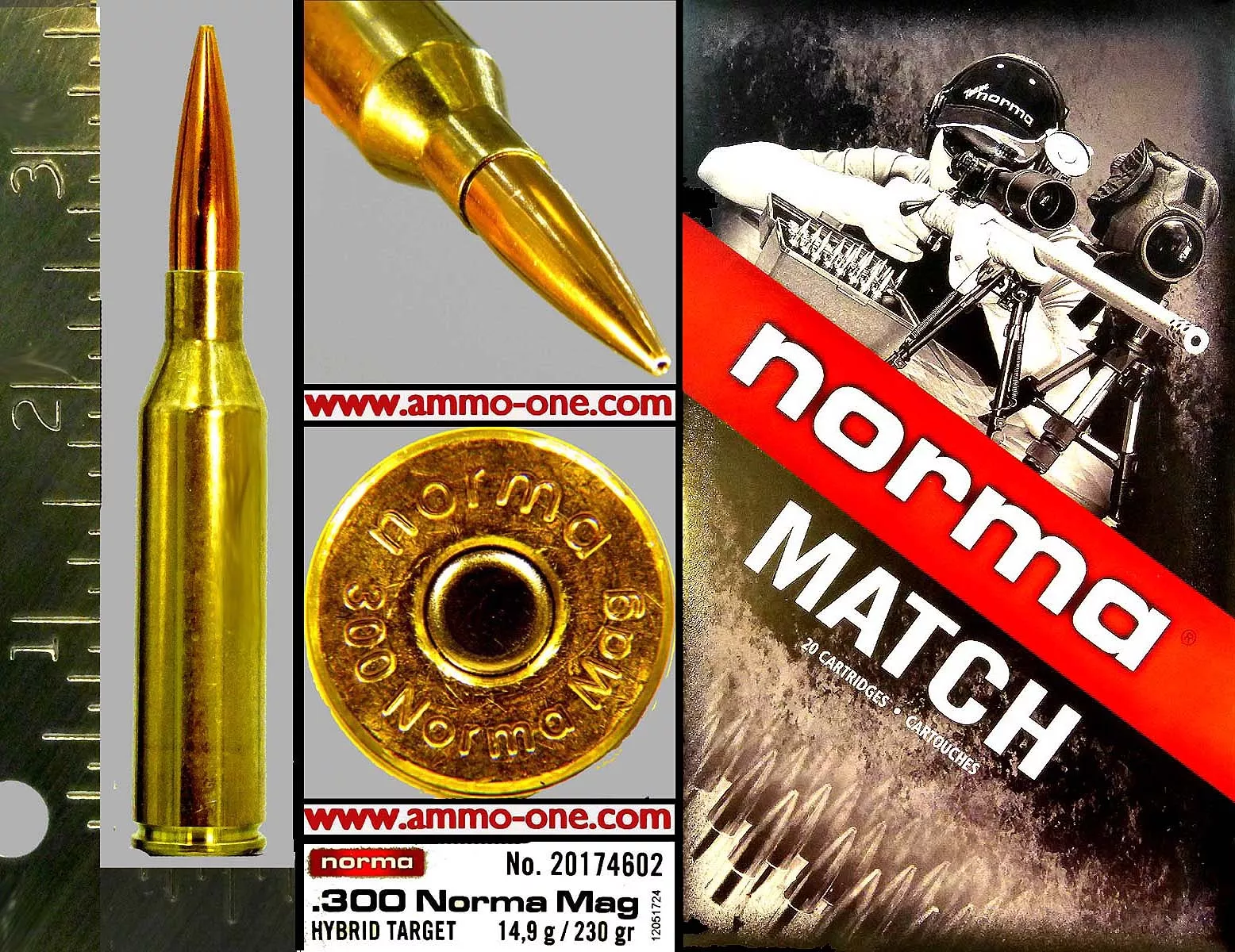 .300 Norma Magnum by Norma, Match Grade, One cartridge not a box. New! Bright! No Dents! Not Junk! – Ammo-One1