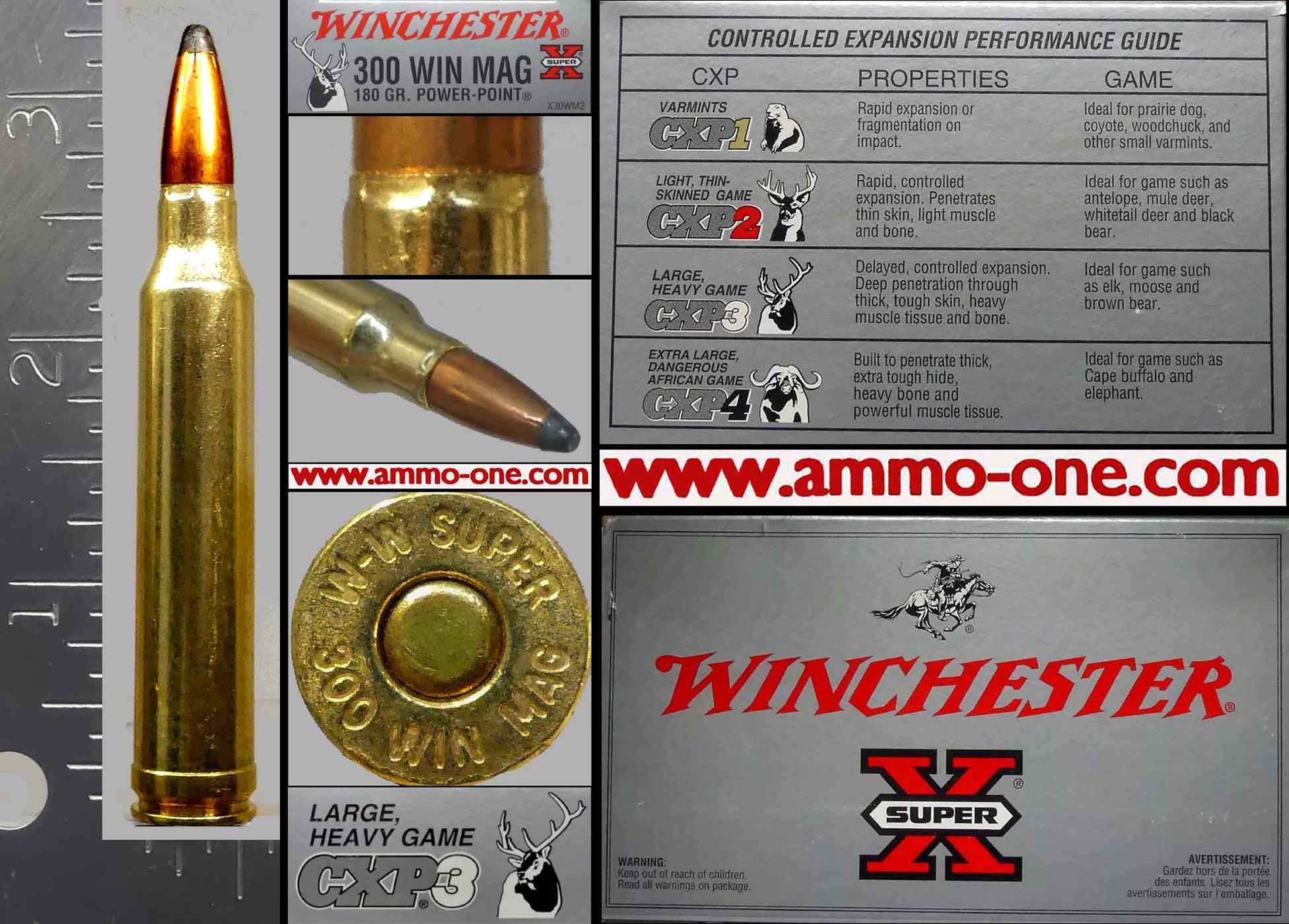 .300 Winchester Magnum, NEW! By Win. W-W SUPER H/S One Cartridge not a Box! – Ammo-One1