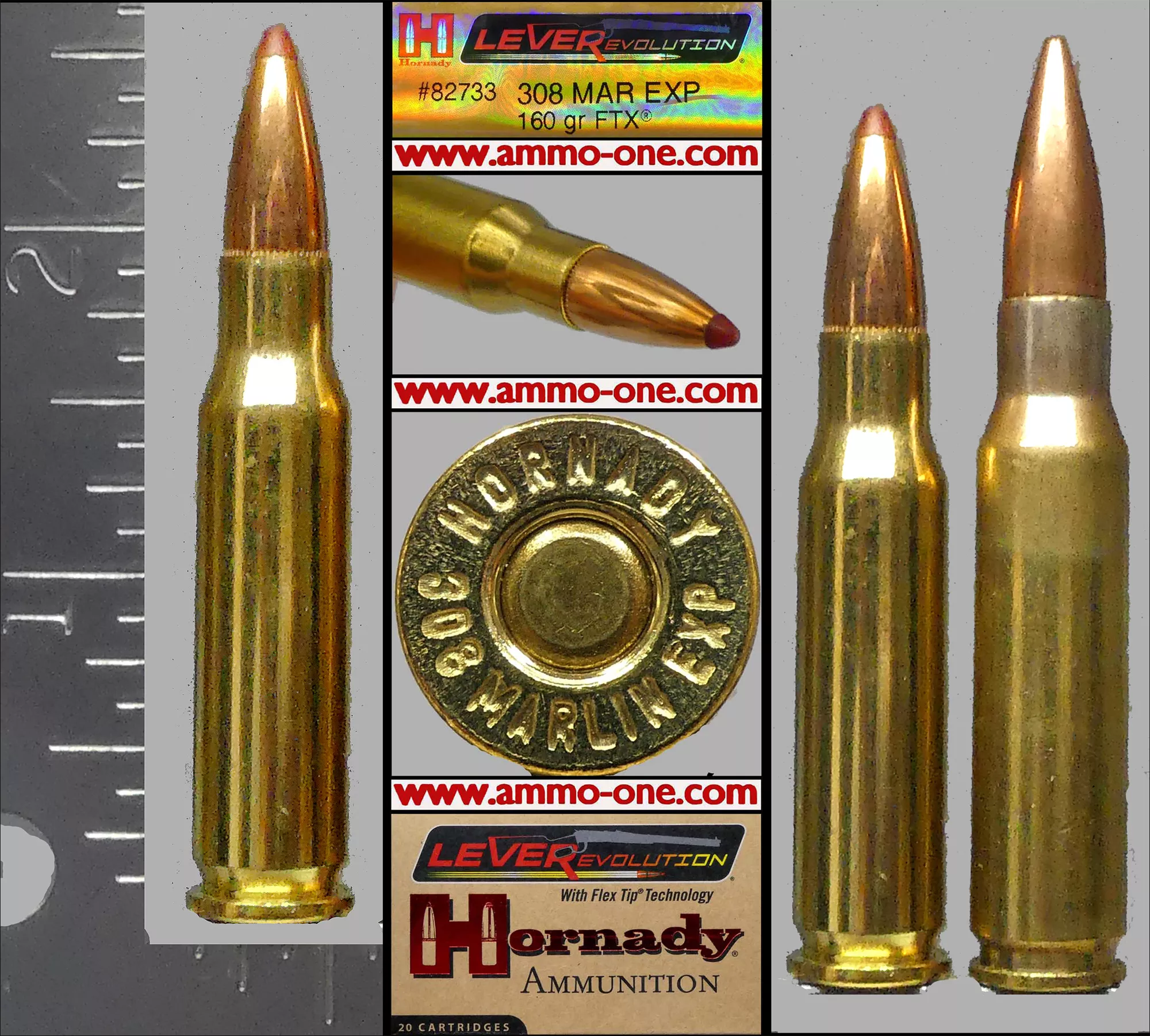 .308 Marlin Express by Hornady, FTX, One Cartridge Not A Box – Ammo-One1