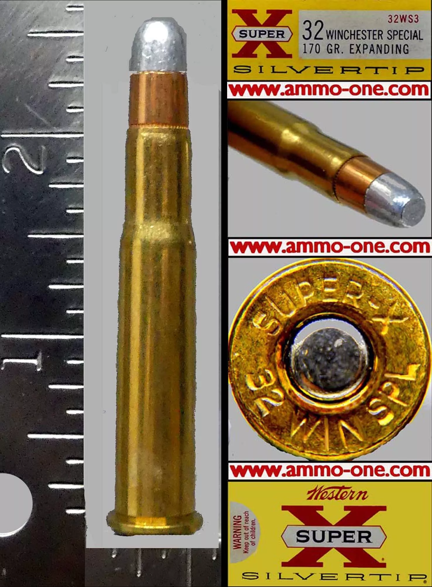 .32 Winchester Special by Western, New Condition, not junk! Older Obsolete “SilverTip Bullet, One Cartridge not a Box. – Ammo-One1