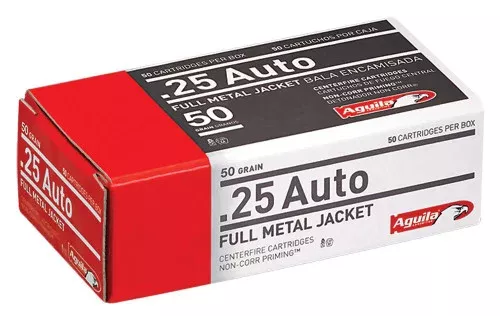 Aguila Target & Range 25 ACP - 50 Grain FMJ - 755 FPS - 50 Rounds
