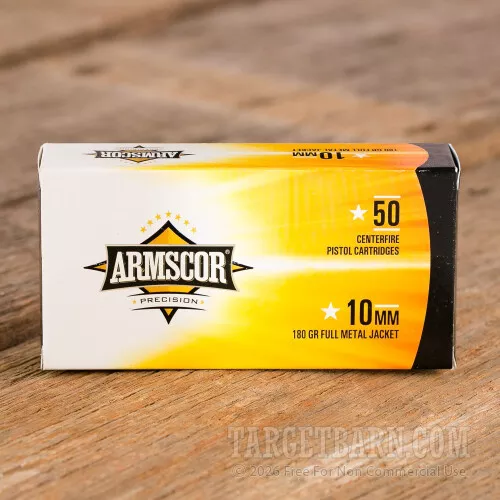 Armscor 10mm Auto 180 Grain FMJ – 50 Rounds