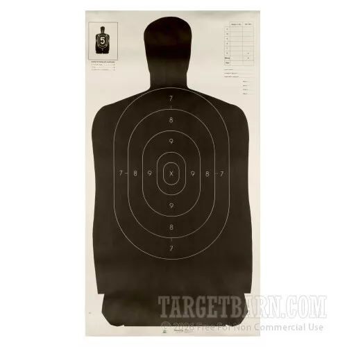 Champion Law Enforcement B-27 Black Silhouette Cardboard Targets for Sale – 100 Count