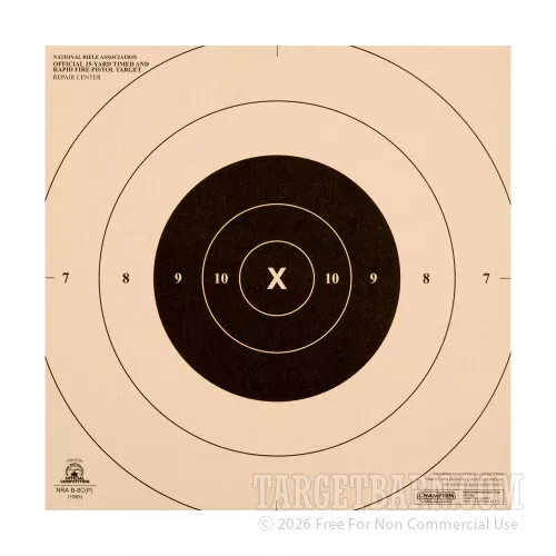 Champion Precision NRA Bullseye Competition B-8C 25 Yard Timed & Rapid Fire Targets for Sale – 12 Count