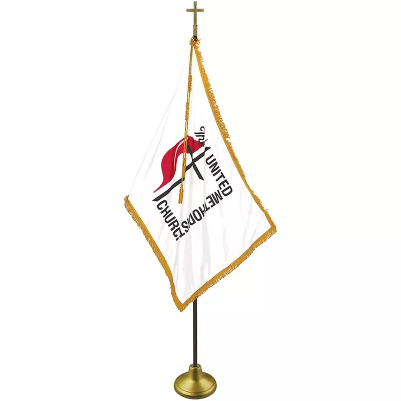 Eder United Methodist Flag Deluxe Nylon Set – Oak Pole