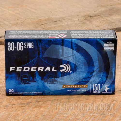 Federal 30-06 150 Grain SP – 20 Rounds