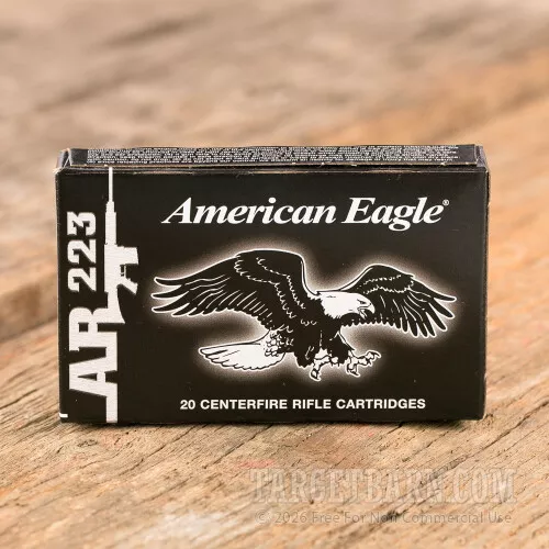 Federal American Eagle 223 Remington 55 Grain FMJ Cartridges – 20