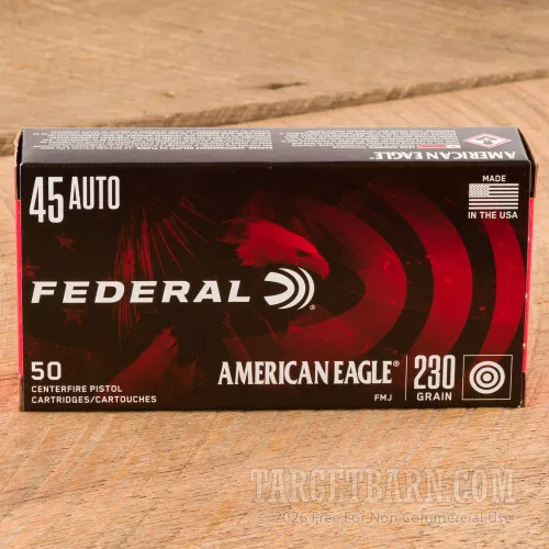 Federal American Eagle 45 ACP 230 Grain FMJ Cartridges – 1000