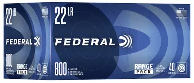 Federal Ammunition - 22 Long Rifle - 40 Grain Lead Round Nose - 800 Rounds