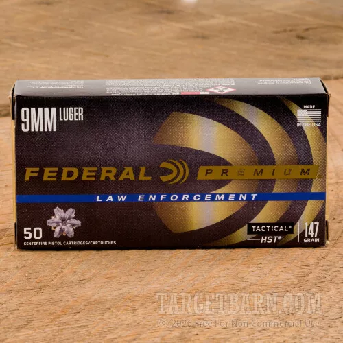 Federal Premium Law Enforcement 9mm Luger 147 Grain JHP – 1000 Rounds