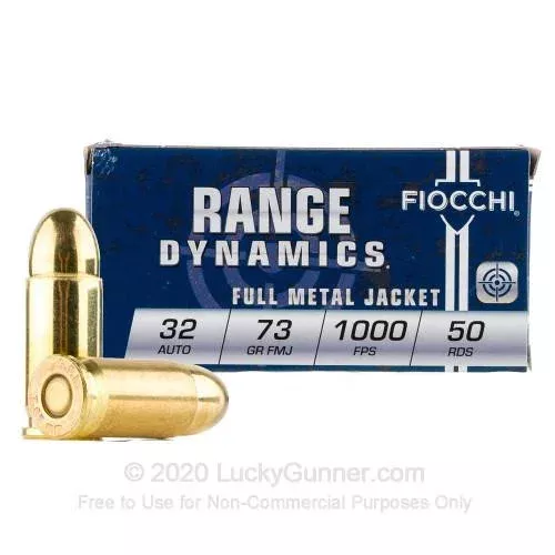 Fiocchi Training Dynamics 32 ACP - 73 Grain FMJ - 1000 FPS - 50 Rounds