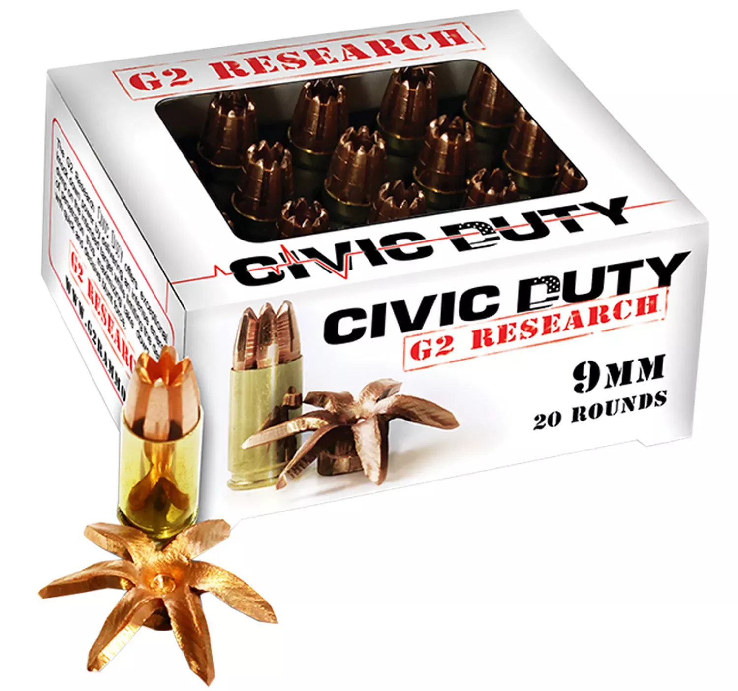 G2 Research Civic Duty9mm Luger 100gr HP 20rd Box