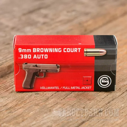 GECO RUAG 380 ACP 95 Grain FMJ Cartridges – 50
