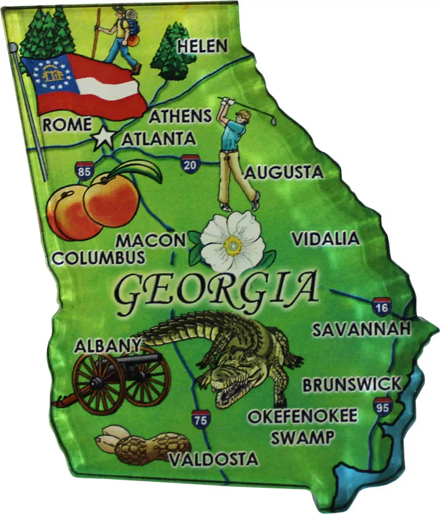 Georgia Acrylic State Map Magnet