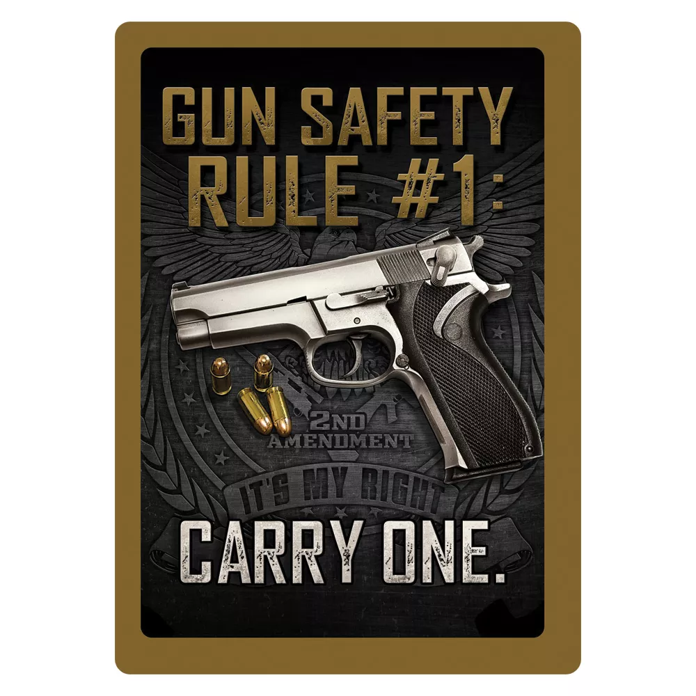 **Gun Safety Rule Number 1- 12x17 Tin Warning Sign