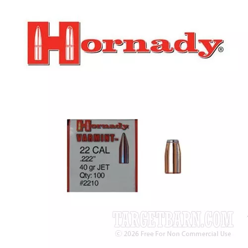 Hornady .222" 40 Grain SP Bullets - (100 Count)