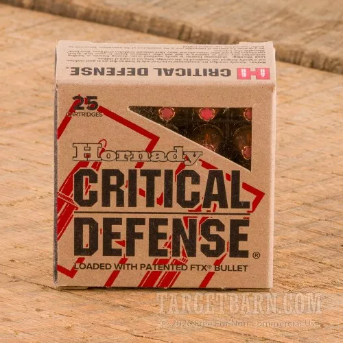 Hornady Critical Defense 9mm Luger 115 Grain FTX - 250 Rounds