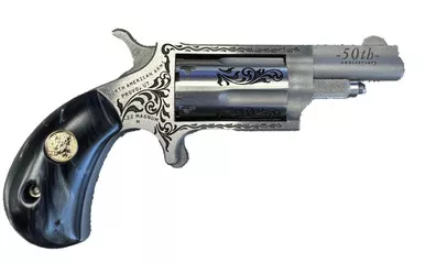 Mini-Rev 22Mag 50th Anni SS/Blk Pearl Grip 5rd