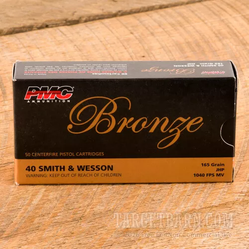 PMC Bronze 40 S&W 165 grain JHP – 1000 Rounds