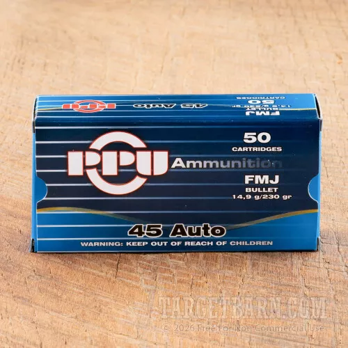 Prvi Partizan 45 ACP 230 Grain FMJ - 50 Rounds