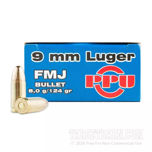 Prvi Partizan 9mm Luger 124 Grain FMJ – (1000 Rounds)