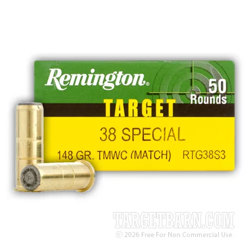 Remington Target 38 Special 148 Grain TMWC – 50 Rounds