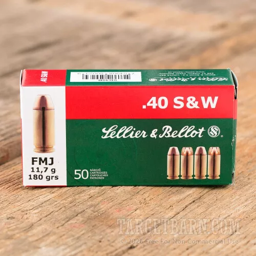 Sellier & Bellot 40 S&W 180 Grain FMJ – (1000 Rounds)