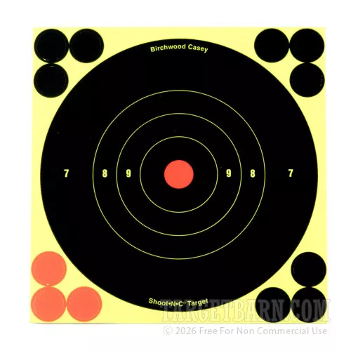 Shoot N-C Targets for Sale - 6"Bulls-Eye 12 Packs
