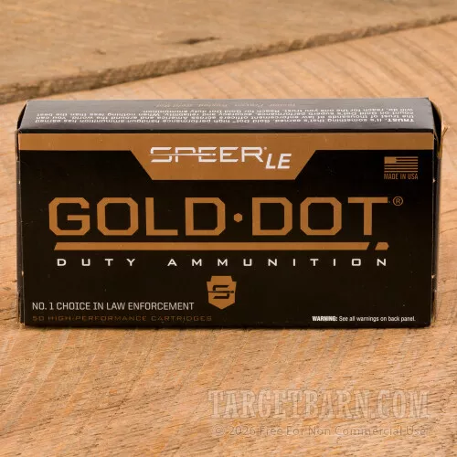 Speer Gold Dot Law Enforcement 9mm Luger 147 Grain JHP – 50 Rounds