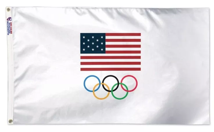 Team USA Olympic Rings Flag 3'x 5'