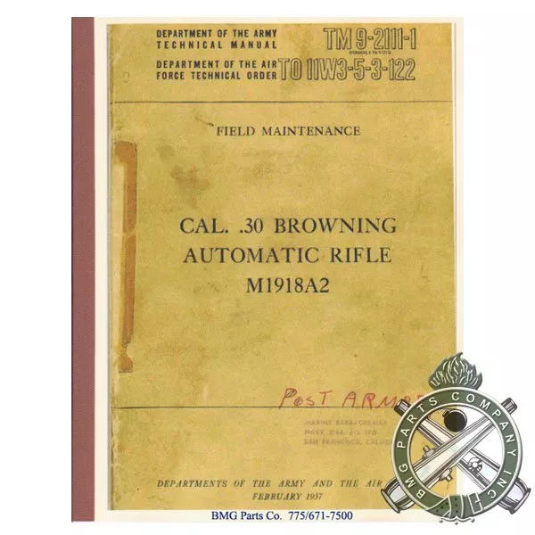 TM9-2111-1 TO 11W3-5-3-122 - Browning Machine Gun Manual