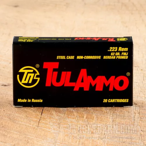 Tula 223 Remington 62 Grain FMJ – 20 Rounds