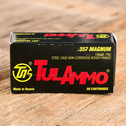 Tula 357 Magnum 158 Grain FMJ – (50 Rounds)
