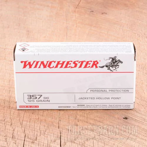 Winchester 357 Sig 125 Grain JHP – 50 Rounds