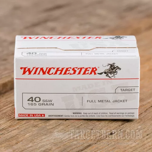 Winchester 40 S&W 165 Grain FMJ – 100 Rounds