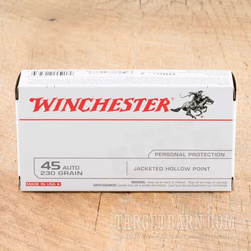 Winchester 45 ACP 230 Grain JHP – 50 Rounds