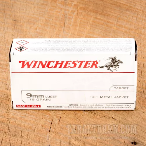 Winchester Target 9mm Luger 115 Grain FMJ – 500 Rounds