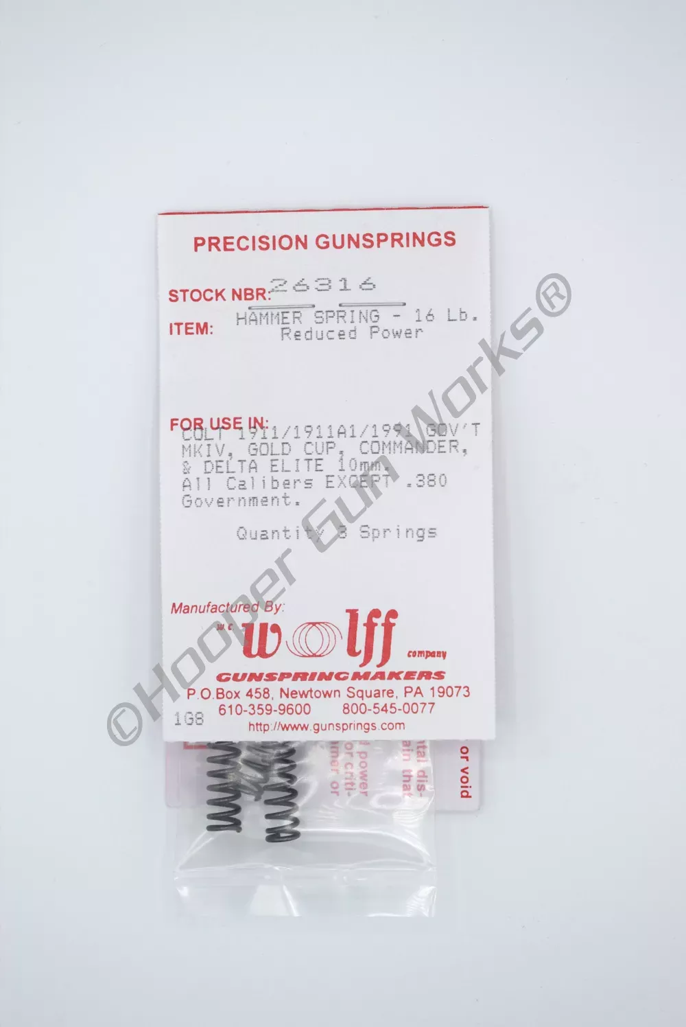 Wolff COLT 1911/CMMDR RP HAMMER SPRING 16LB Pak of 3 26316