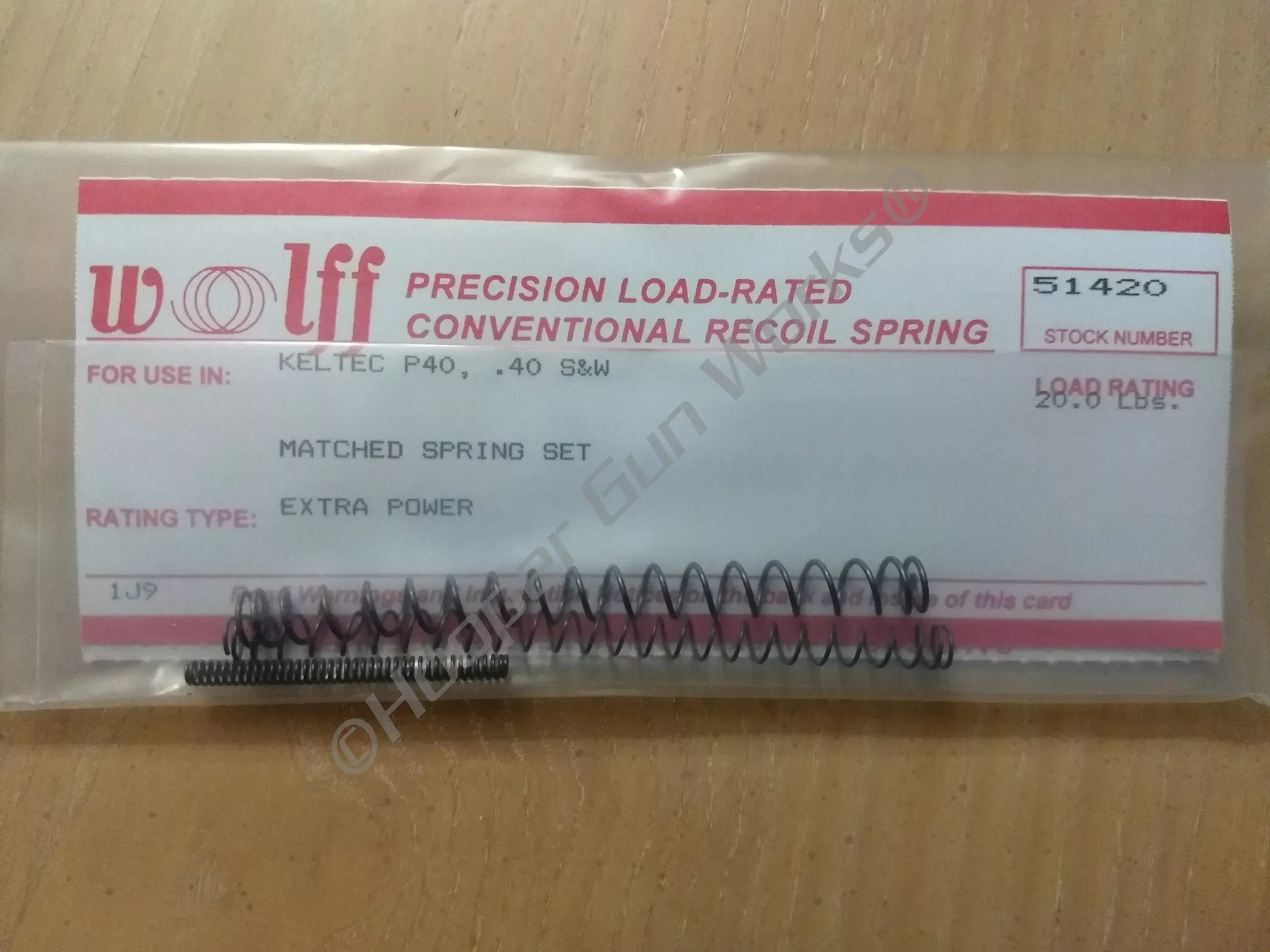 Wolff KELTEC P40, .40 XP RECOIL SET 20 LBS 51420