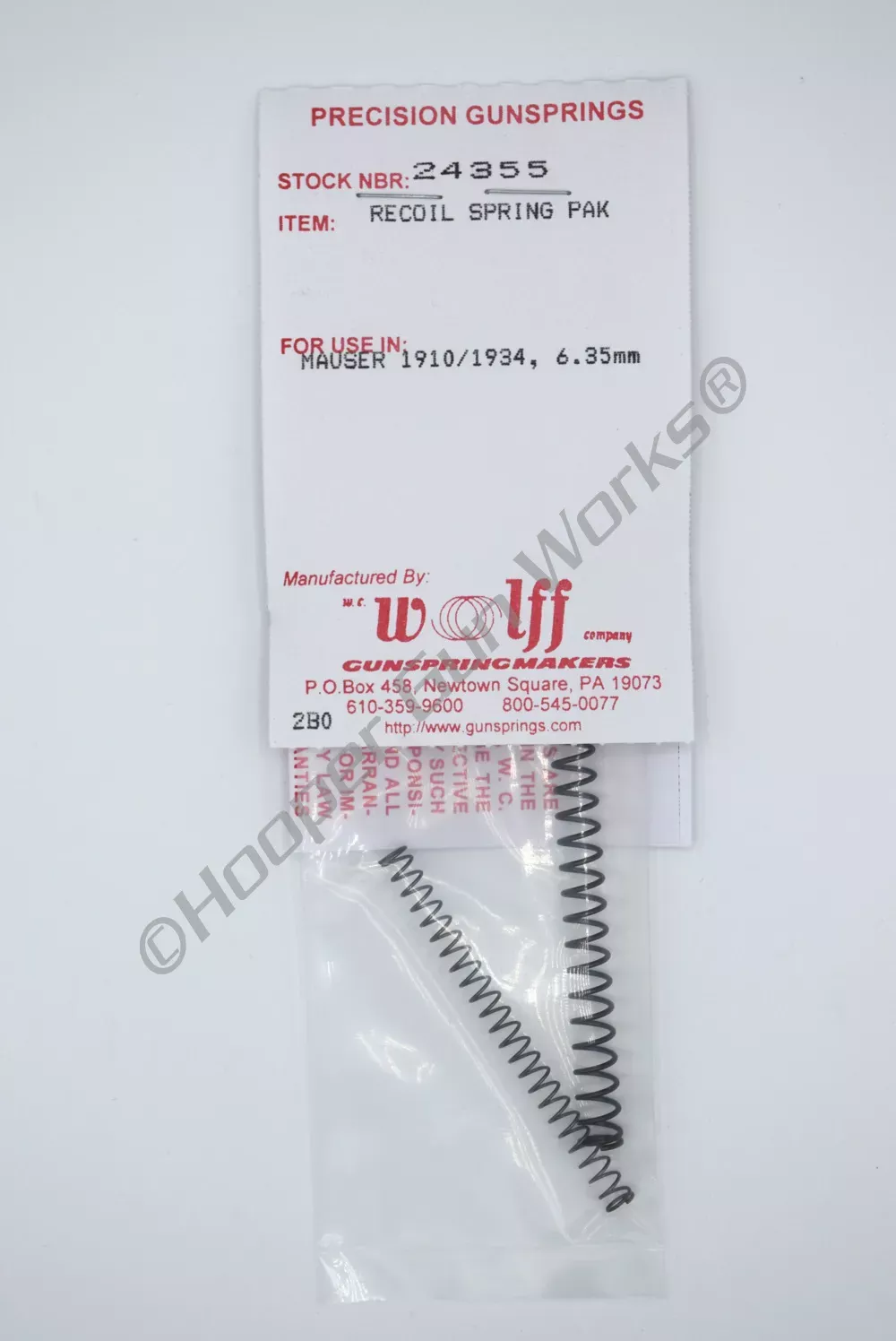 Wolff MAUSER 1910 & 1934 6.35MM, STD RECOIL SPRING PAK 24355