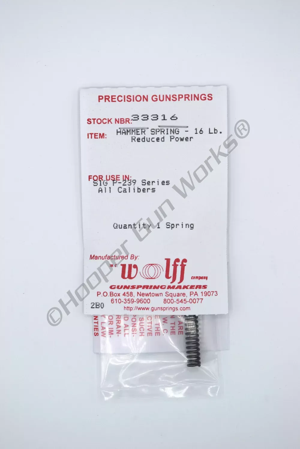 Wolff SIG P239 RP HAMMER SPRING 16 LB Pak of 1